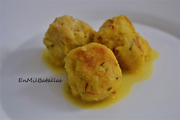 Albóndigas de bacalao al azafrán - En Mil Batallas