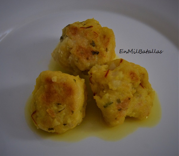 Albóndigas de bacalao al azafrán - En Mil Batallas